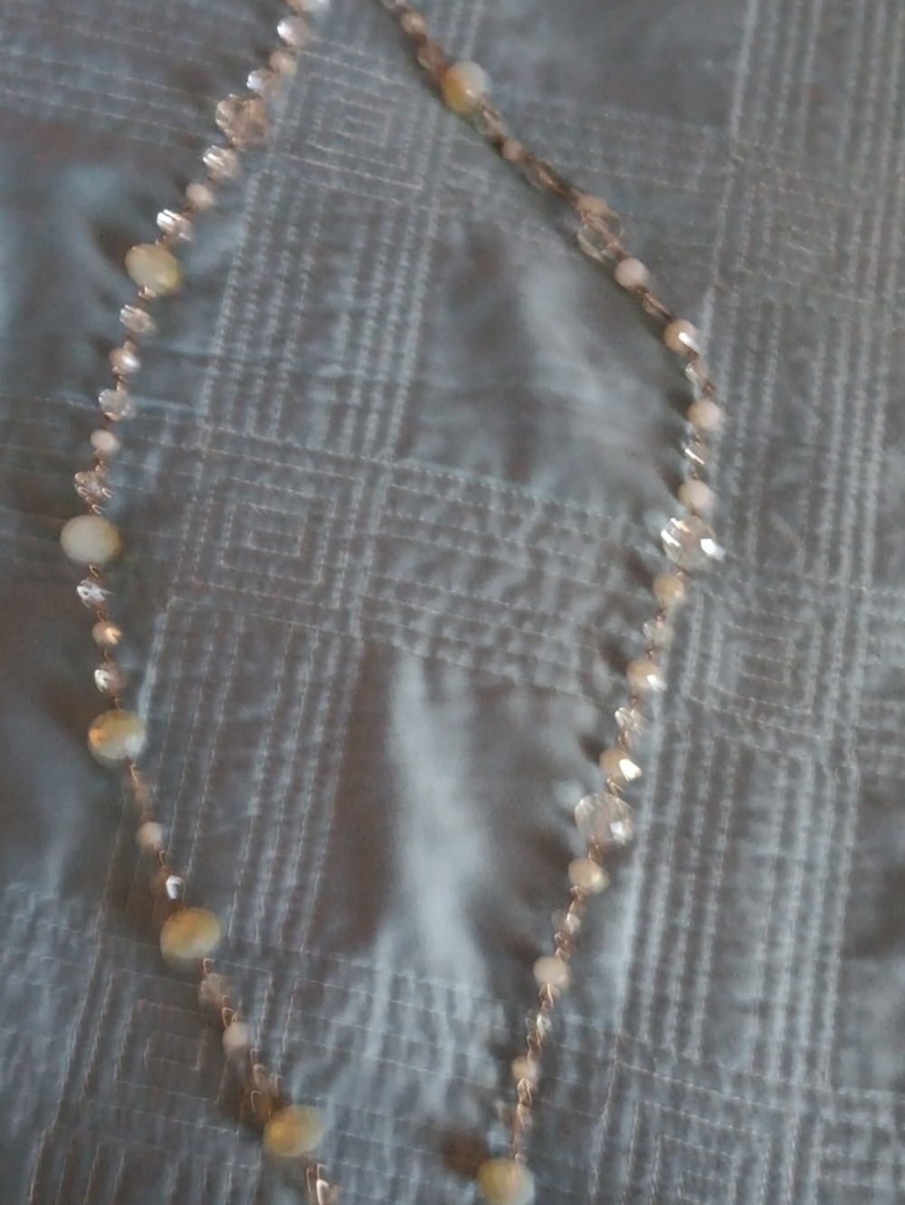 Delicate Yellow Bead & Crystal Necklace - Women Jewelry